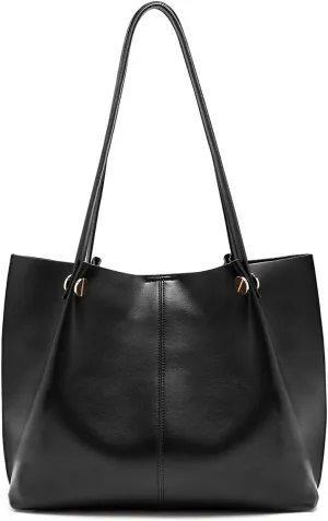 FOXLOVER Genuine Leather Shoulder Bags for Women Large Capacity Women's Tote Top-Handle Handbags with 2 Ways