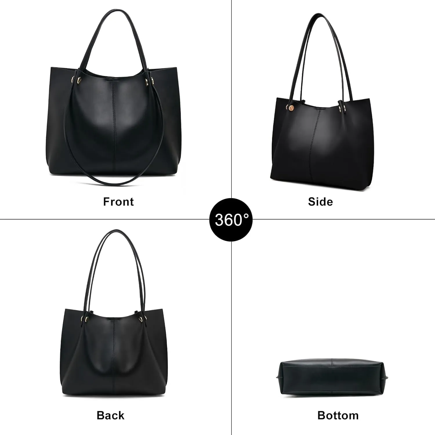 FOXLOVER Genuine Leather Shoulder Bags for Women Large Capacity Women's Tote Top-Handle Handbags with 2 Ways