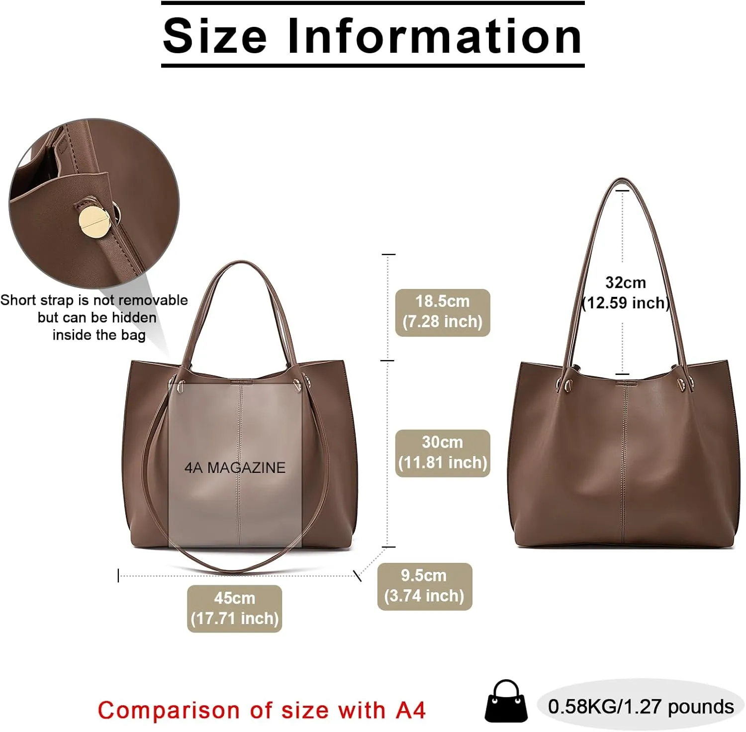 FOXLOVER Genuine Leather Shoulder Bags for Women Large Capacity Women's Tote Top-Handle Handbags with 2 Ways