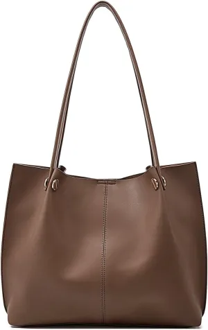 FOXLOVER Genuine Leather Shoulder Bags for Women Large Capacity Women's Tote Top-Handle Handbags with 2 Ways
