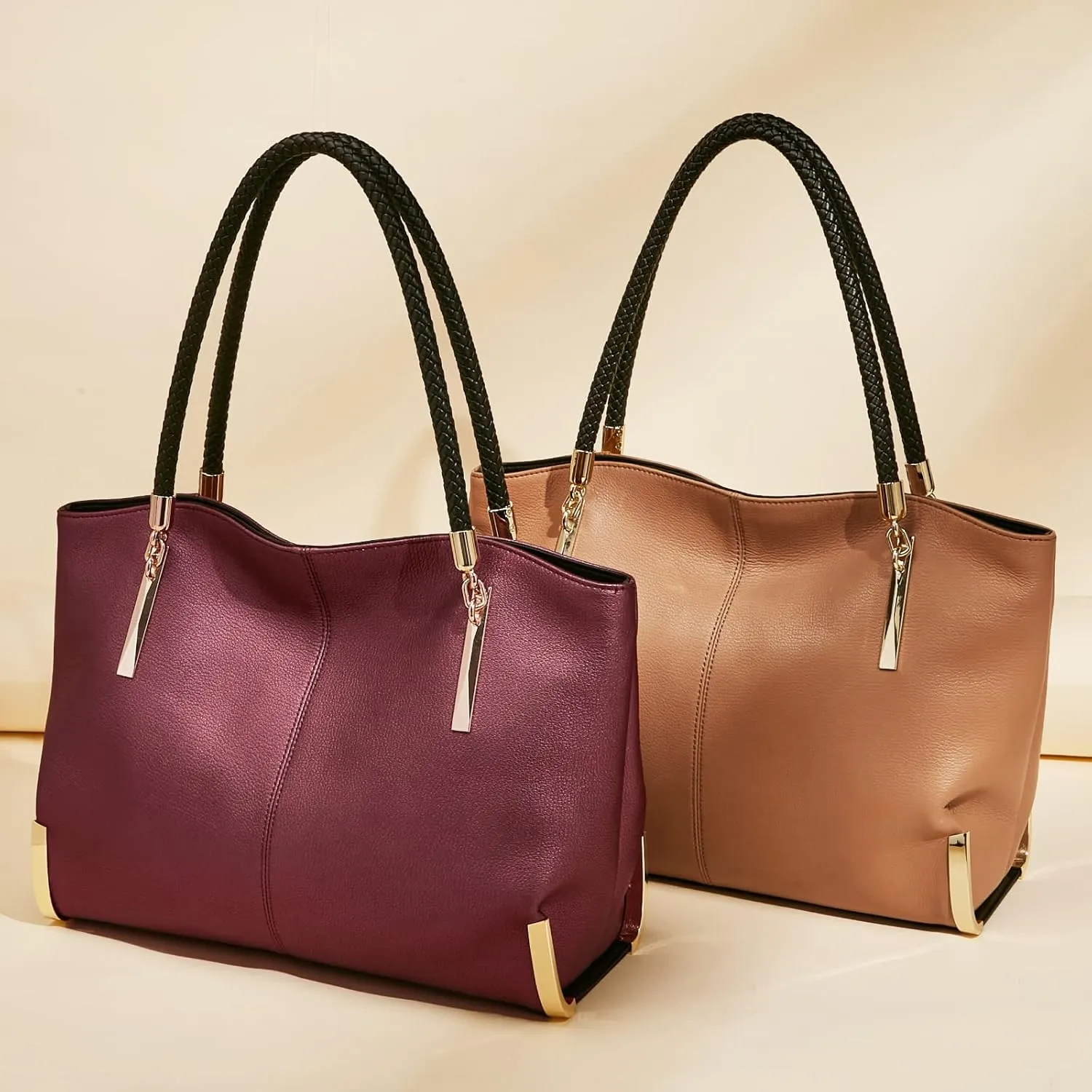 FOXLOVER Large Capacity Tote Handbags for Women, Women's Top-handle Bags Fashion Shoulder Bags Purses Minimalist design