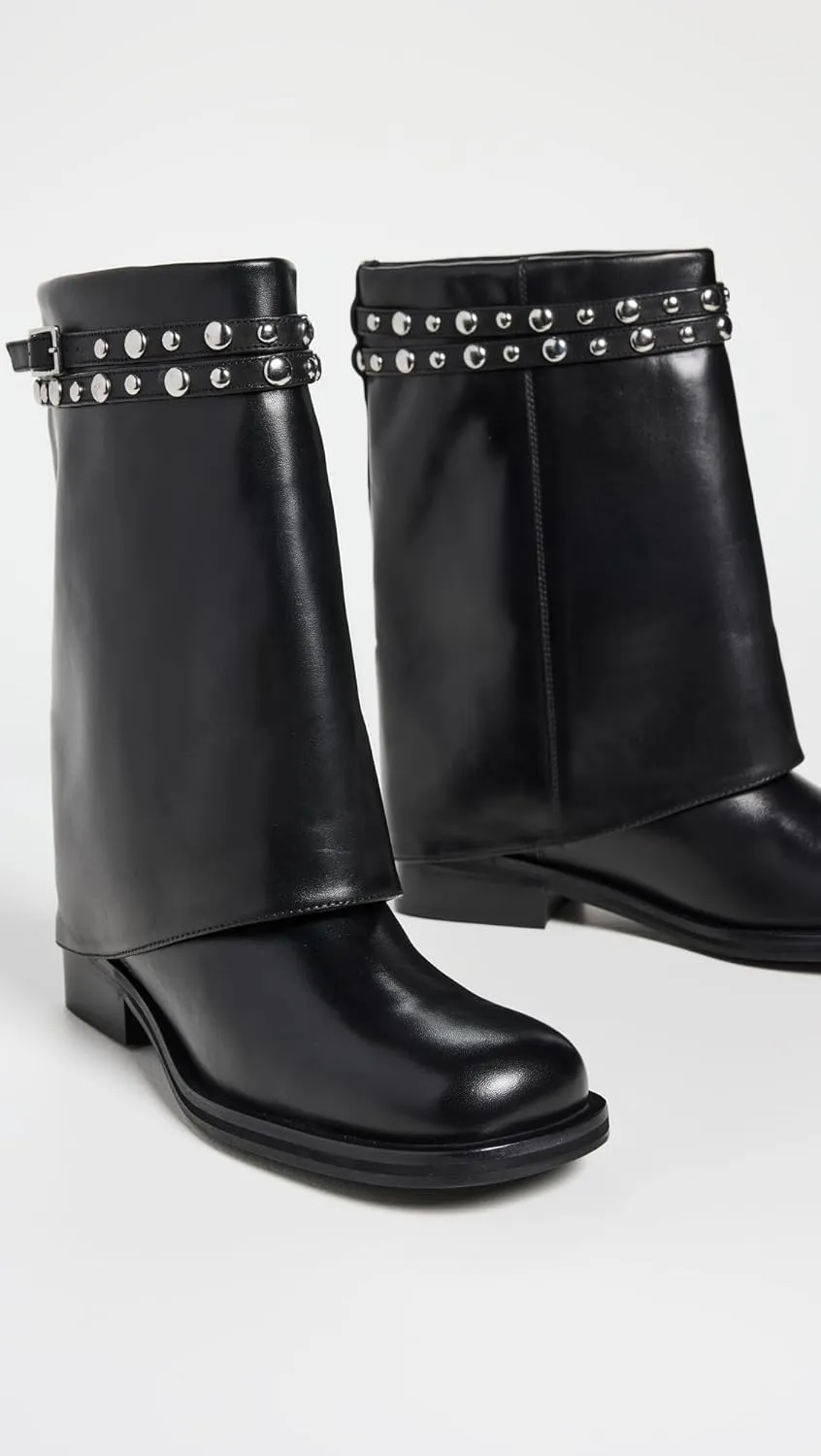 Free People Women's Scorpio Studded Fold Over Boots
