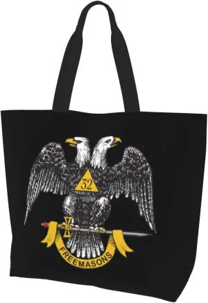 Freemasonry And Scottish Rite Women'S Large Capacity Shoulder Shopping Bag, Reusable Handbag, Gift Bag