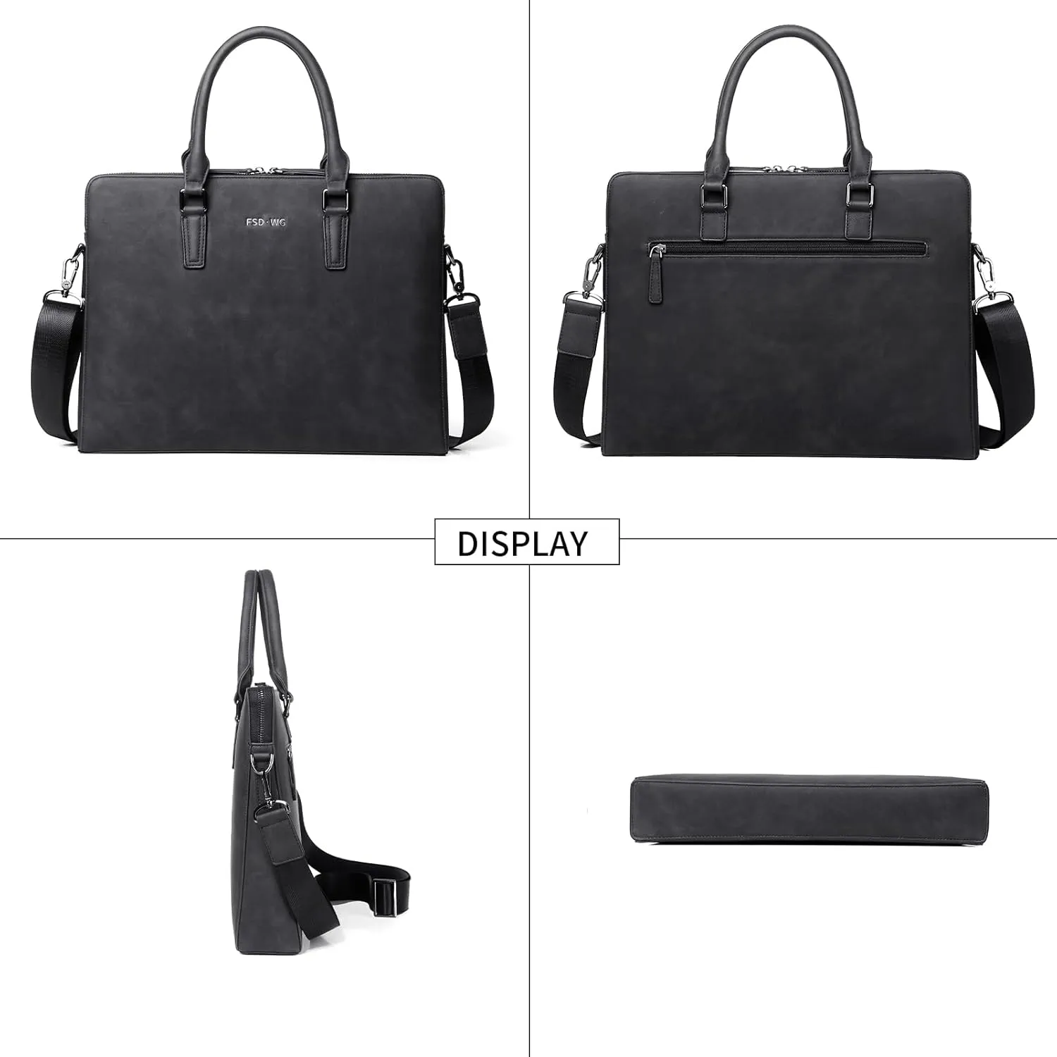 FSD. WG Business Bag Leather Messenger Bag Water Resistant Business Travel Briefcase Handbag Briefcase for Men