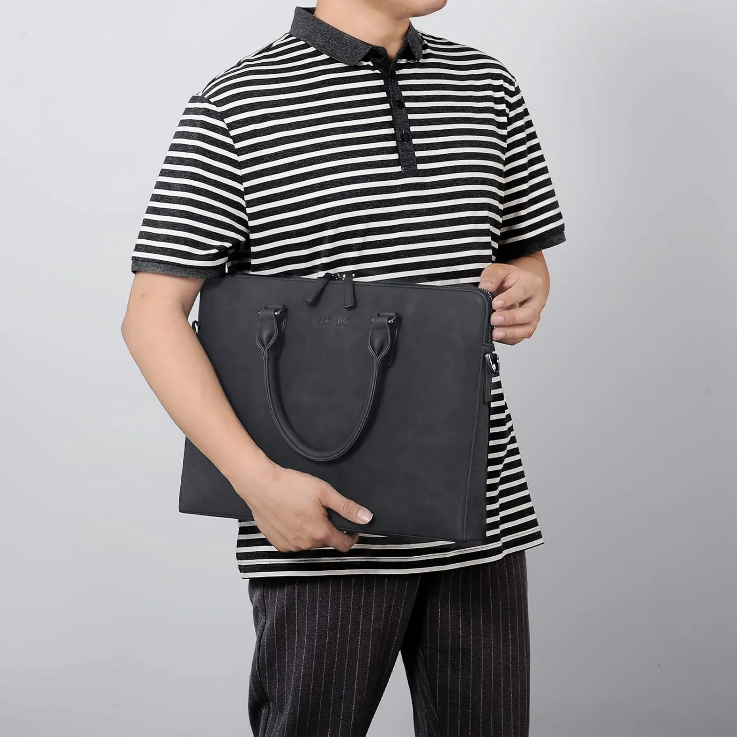 FSD. WG Business Bag Leather Messenger Bag Water Resistant Business Travel Briefcase Handbag Briefcase for Men