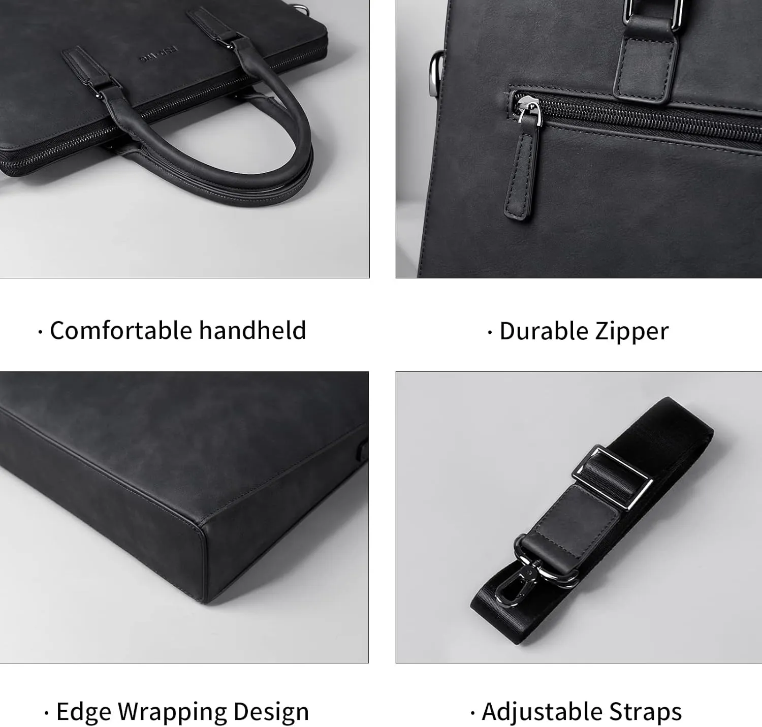 FSD. WG Business Bag Leather Messenger Bag Water Resistant Business Travel Briefcase Handbag Briefcase for Men