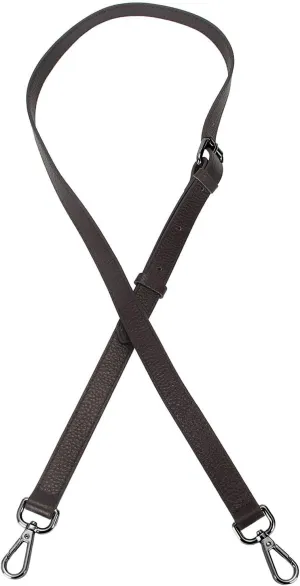 Full Grain Leather Adjustable Replacement Cross Body Purse Shoulder Strap Handbag Bag Wallet, 2/3" Wide (Coffee-Gun Lock)