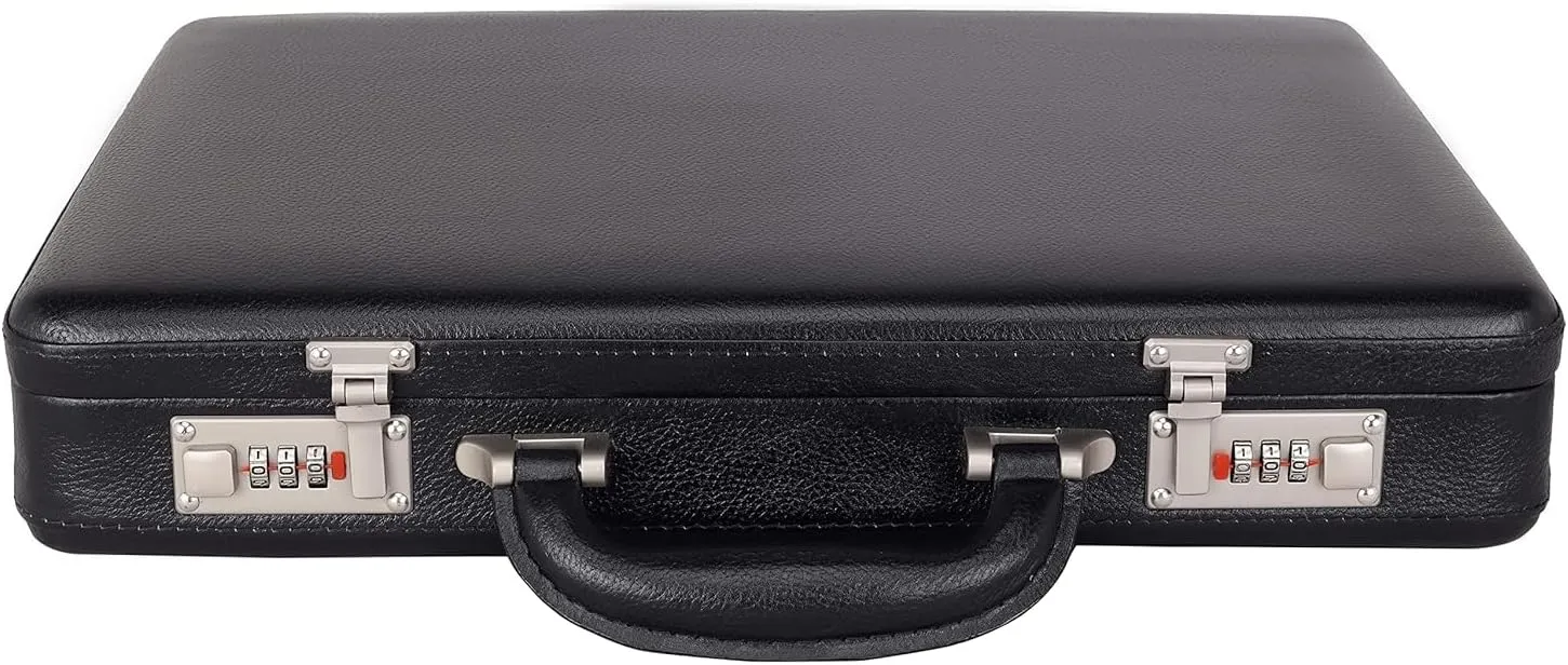 Full Grain Leather Briefcase Attache Case For Unisex Size L17xW3xH12 Inches Briefcase Bag