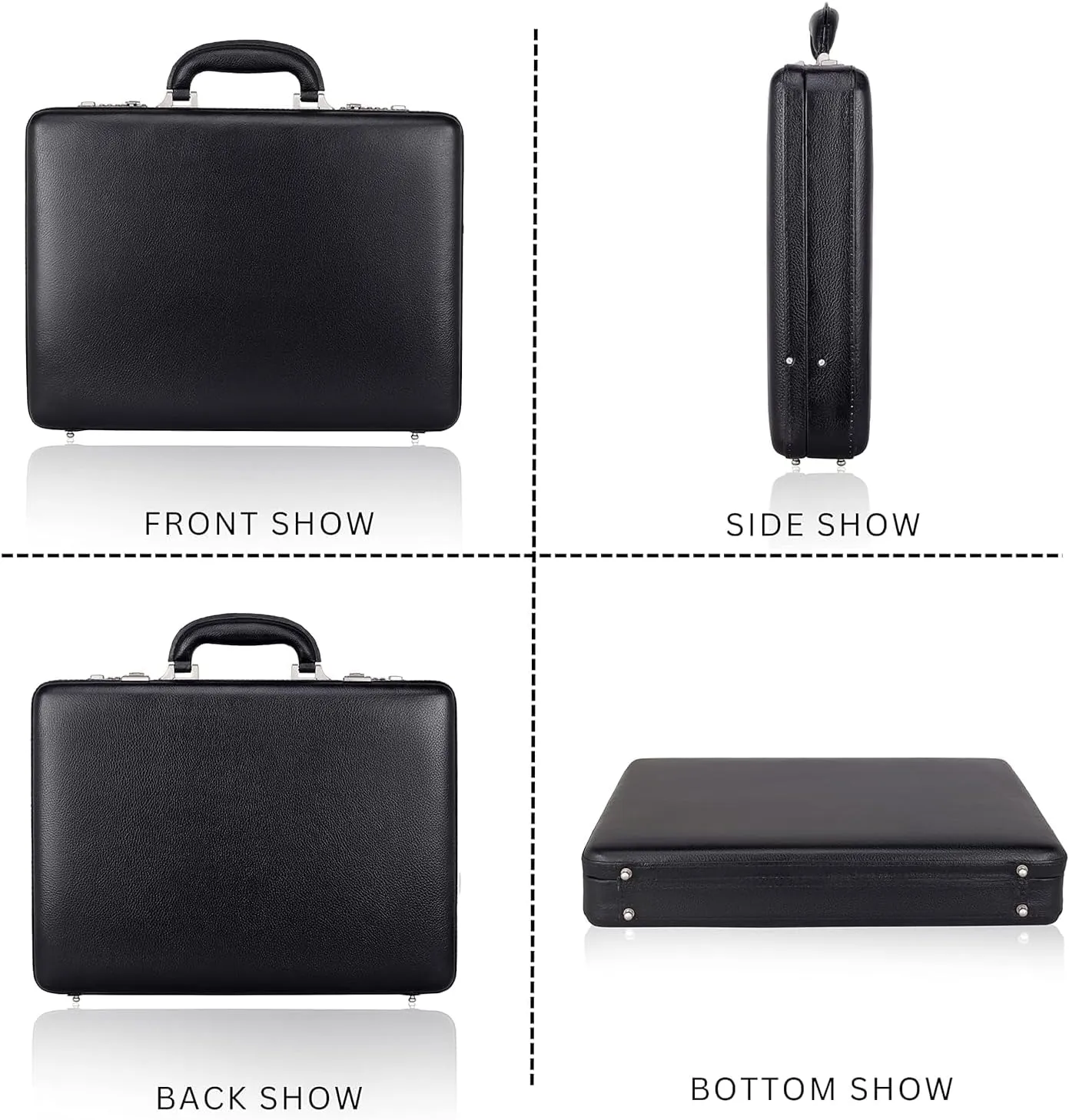 Full Grain Leather Briefcase Attache Case For Unisex Size L17xW3xH12 Inches Briefcase Bag