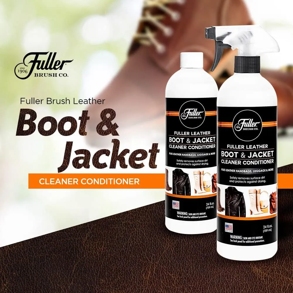 Fuller Brush Leather Boot and Jacket Cleaner Conditioner - Natural Oil Formula for Leather, Vinyl, Backpacks & Luggage - Removes Dirt, Dust, and Grime - Pack of 1