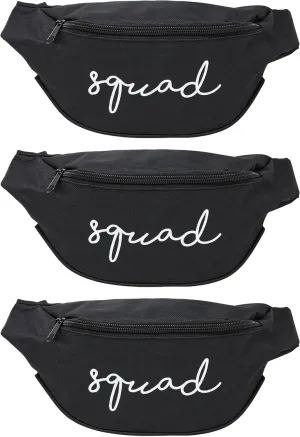 Funky Junque 3 Pack: Bachelorette Belt Bag Bundle - Squad (Black)