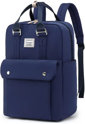 FUXINGYAO Women Laptop Backpack, Durable Travel backpack with Headphone Cable Hole, Anti Theft Backpack for Fits 15.6 Inch Notebook, Multicolor.Blue