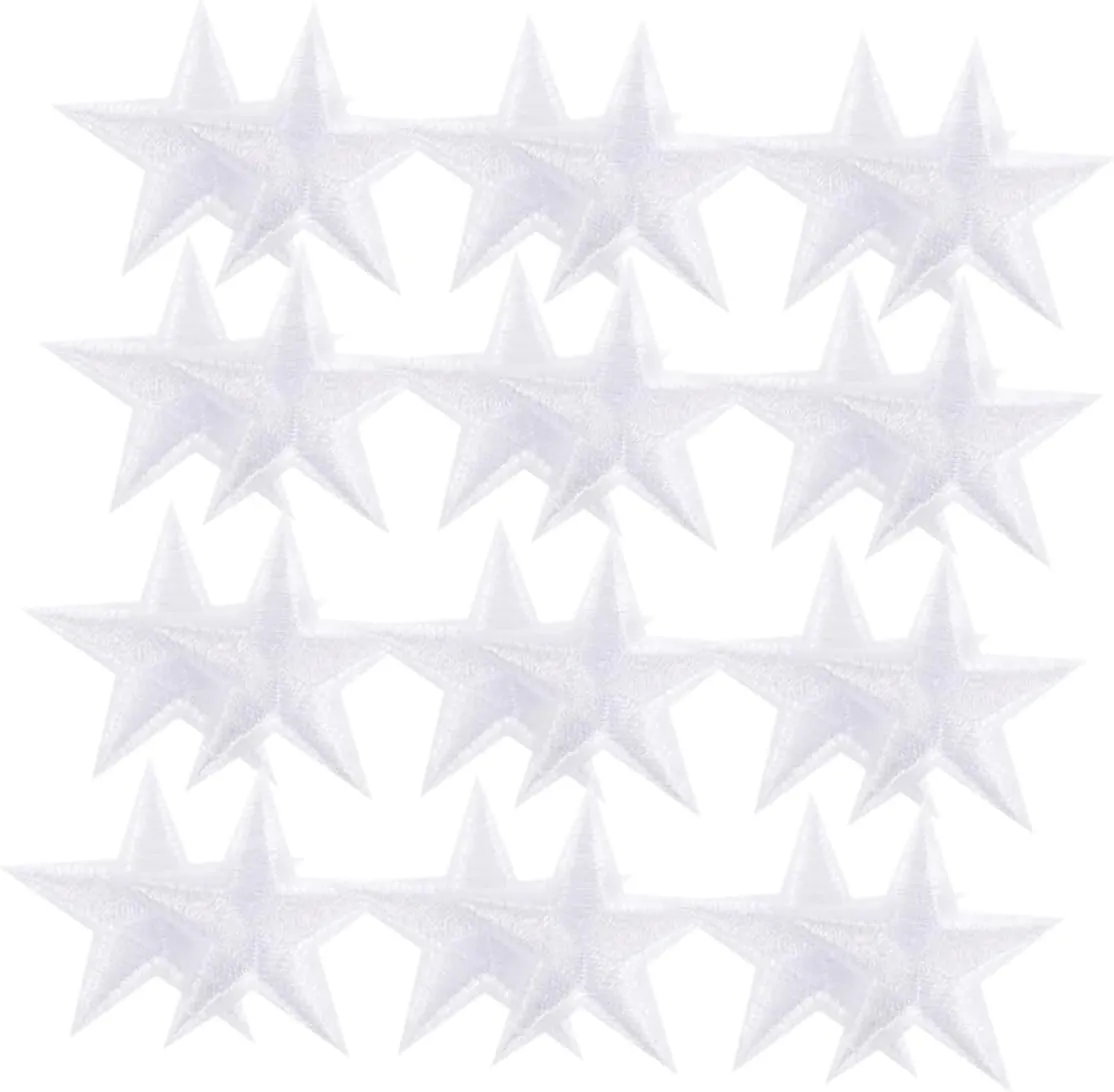 Gadpiparty 50pcs Star Iron Embroidery Patches for Clothing Shoes Hats Bags Durable Appliques for Unique Fashion Decor Easy to Apply Long Lasting Design