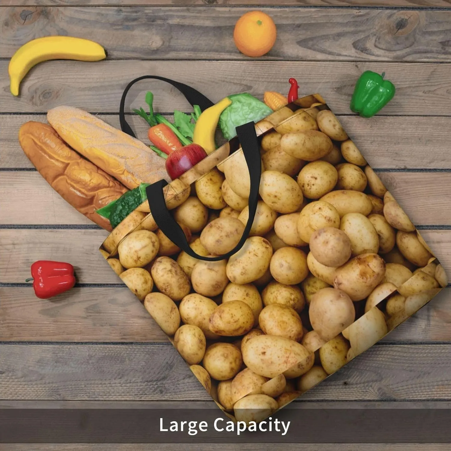 Garden Potatoes Duty Reusable Shopping One-Shoulder Bags – Large Tote Bags Are Foldable