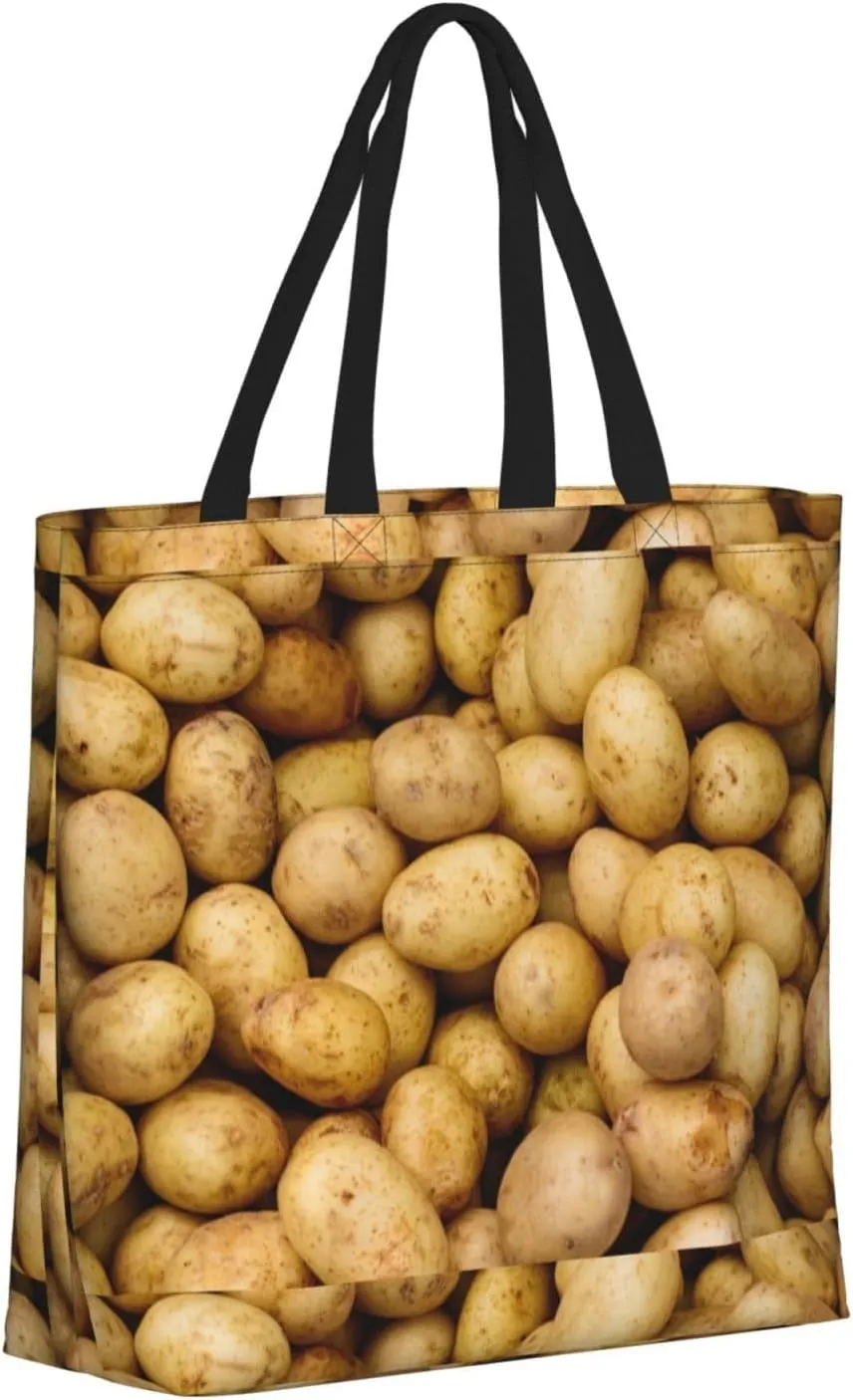 Garden Potatoes Duty Reusable Shopping One-Shoulder Bags – Large Tote Bags Are Foldable