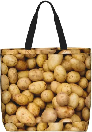 Garden Potatoes Duty Reusable Shopping One-Shoulder Bags – Large Tote Bags Are Foldable