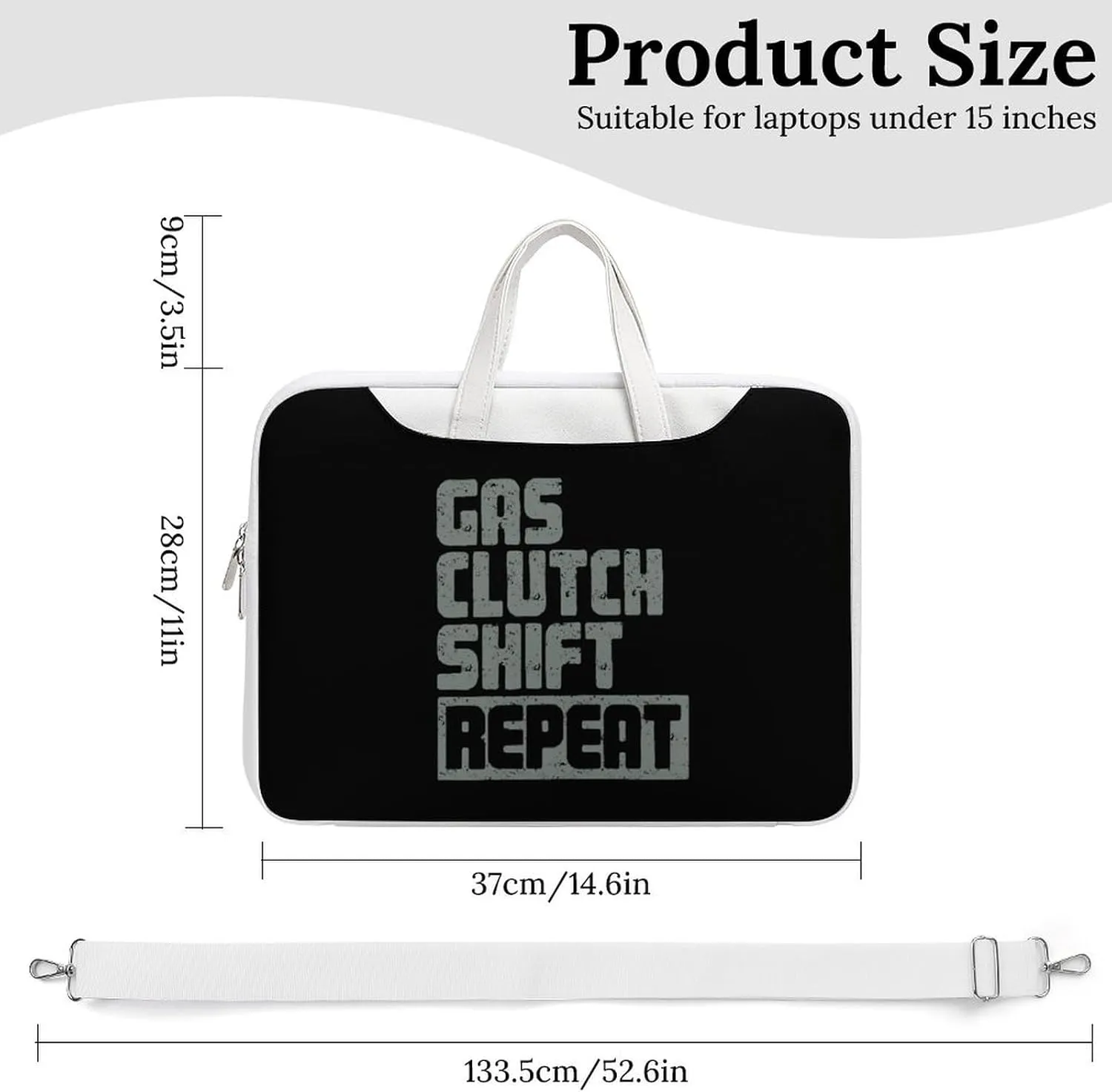 Gas Clutch Shift Repeat Leather Bag Laptop Case Slim Water Resistant Computer Bags with Handle Briefcase for Work