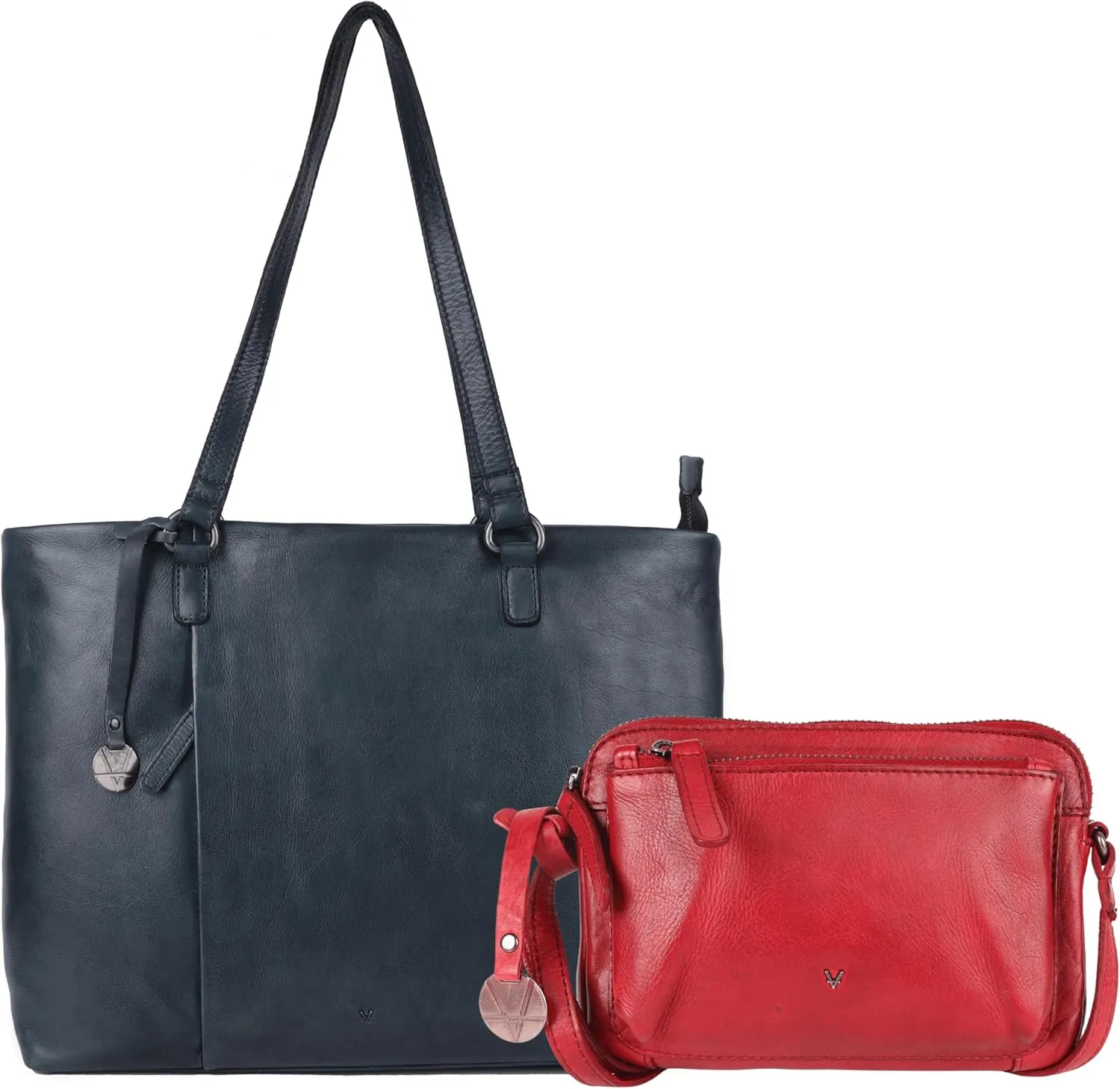 Genuine Italian Leather Bag Collection - Tote, Crossbody, and Satchel Purses - Ladies' Shoulder Bags with Top Handle & Adjustable Strap - Stylish and Versatile for Casual or Office Use