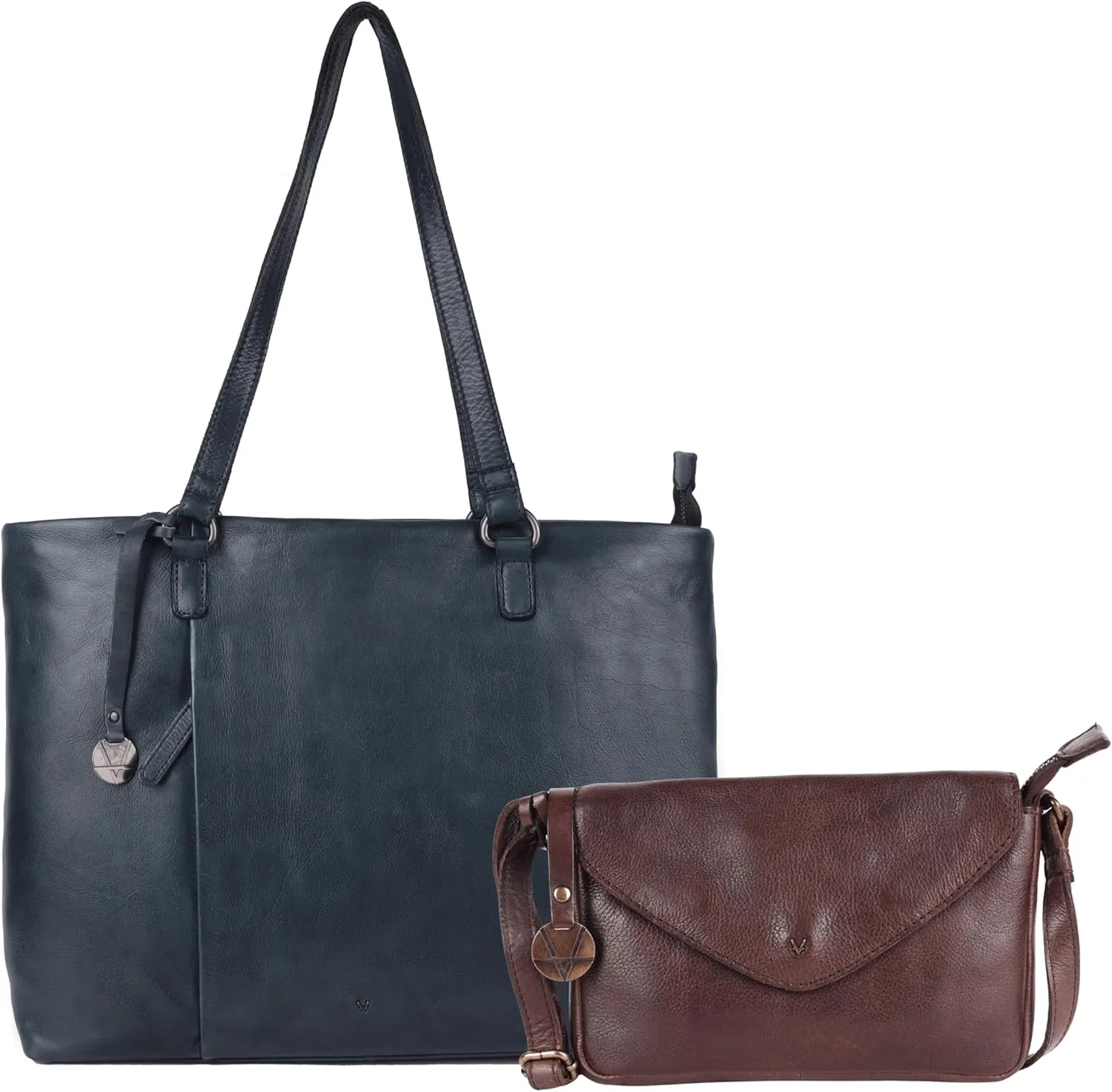 Genuine Italian Leather Bag Collection - Tote, Crossbody, and Satchel Purses - Ladies' Shoulder Bags with Top Handle & Adjustable Strap - Stylish and Versatile for Casual or Office Use