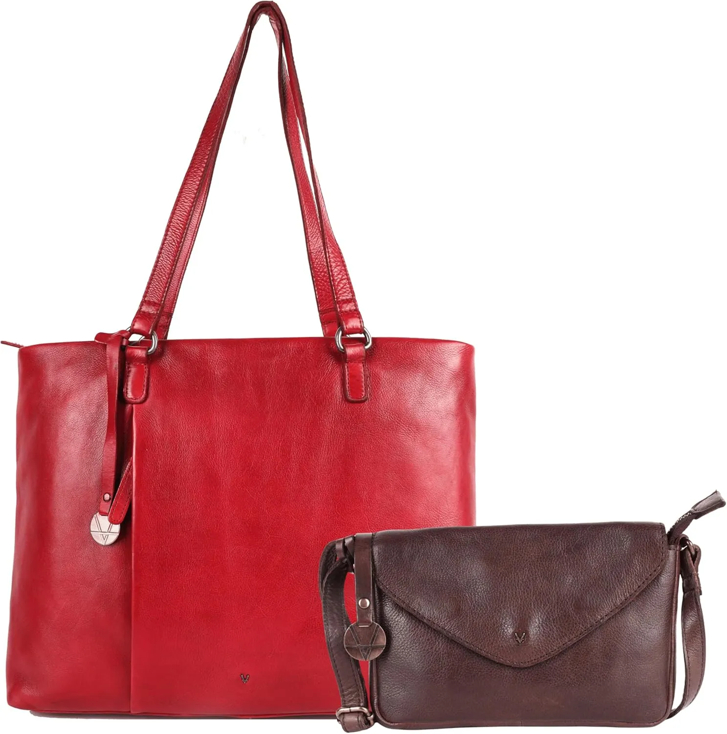Genuine Italian Leather Bag Collection - Tote, Crossbody, and Satchel Purses - Ladies' Shoulder Bags with Top Handle & Adjustable Strap - Stylish and Versatile for Casual or Office Use