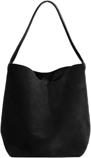 Genuine Leather Bucket Shoulder Bags for Women Ladies Large Tote Purse Handbags Soft Suede Working Satchel