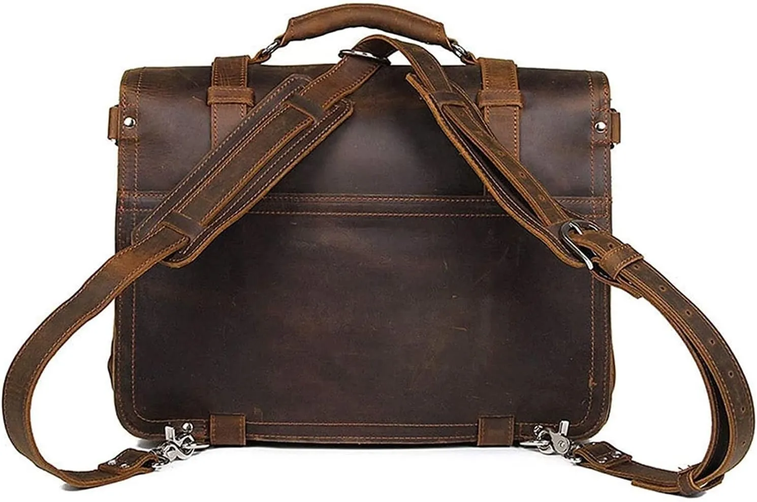 Genuine Leather Men's Briefcases 15.6" Laptop Bag Office Bags for Men Document Business Shoulder Messenger Bag
