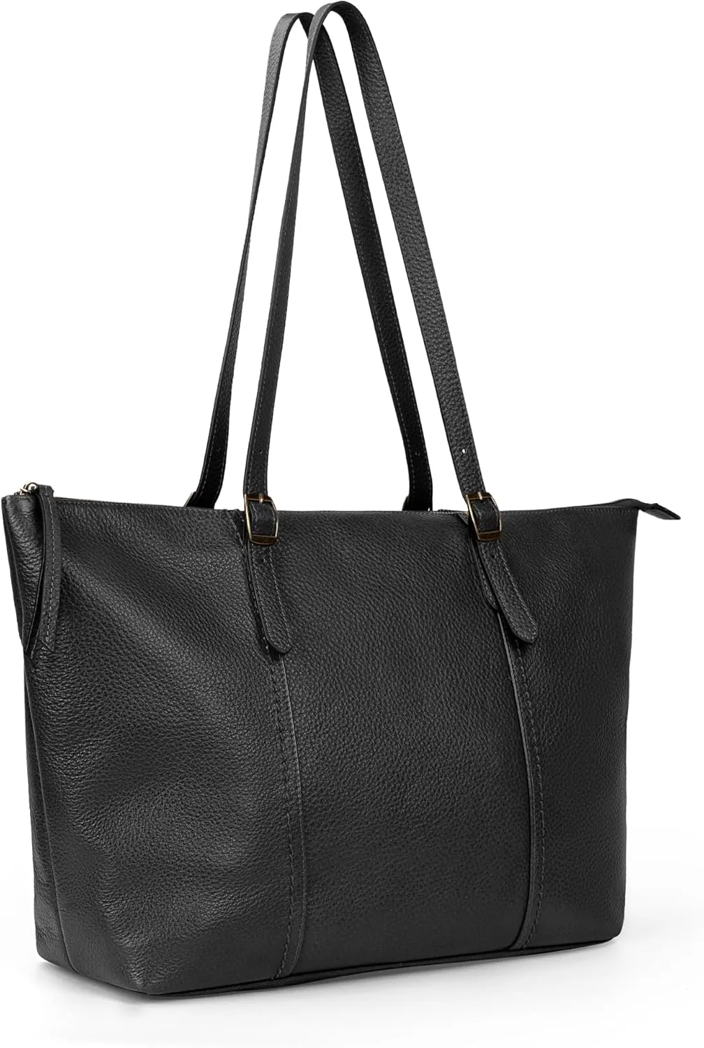 Genuine Leather Tote Bag for Women Large Work Laptop Tote Purse with Adjustable Strap Top-Handle Handbags with Zipper
