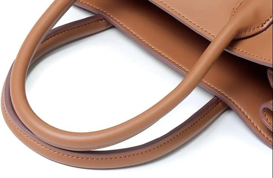 Genuine Leather Women's Large Retro Top-handle Tote Handbag 2024