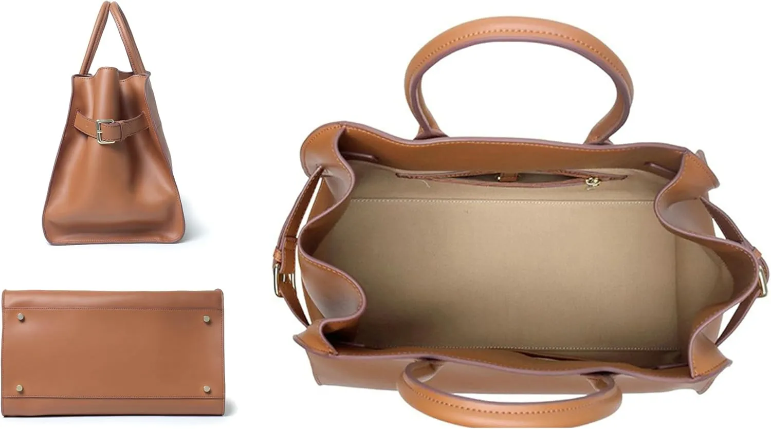 Genuine Leather Women's Large Retro Top-handle Tote Handbag 2024