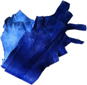 Genuine Ostrich Leg Skin Leather Hide Craft Nature Leather Whole Piece Craft Material for Wallet Handbag Decoration（Lightning Blue）