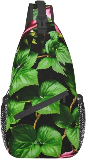 GeRRiT Purple Rose And Skull Print Small Backpack Sling Bag For Women Men, Chest Bag Daypack Crossbody For Travel Sport