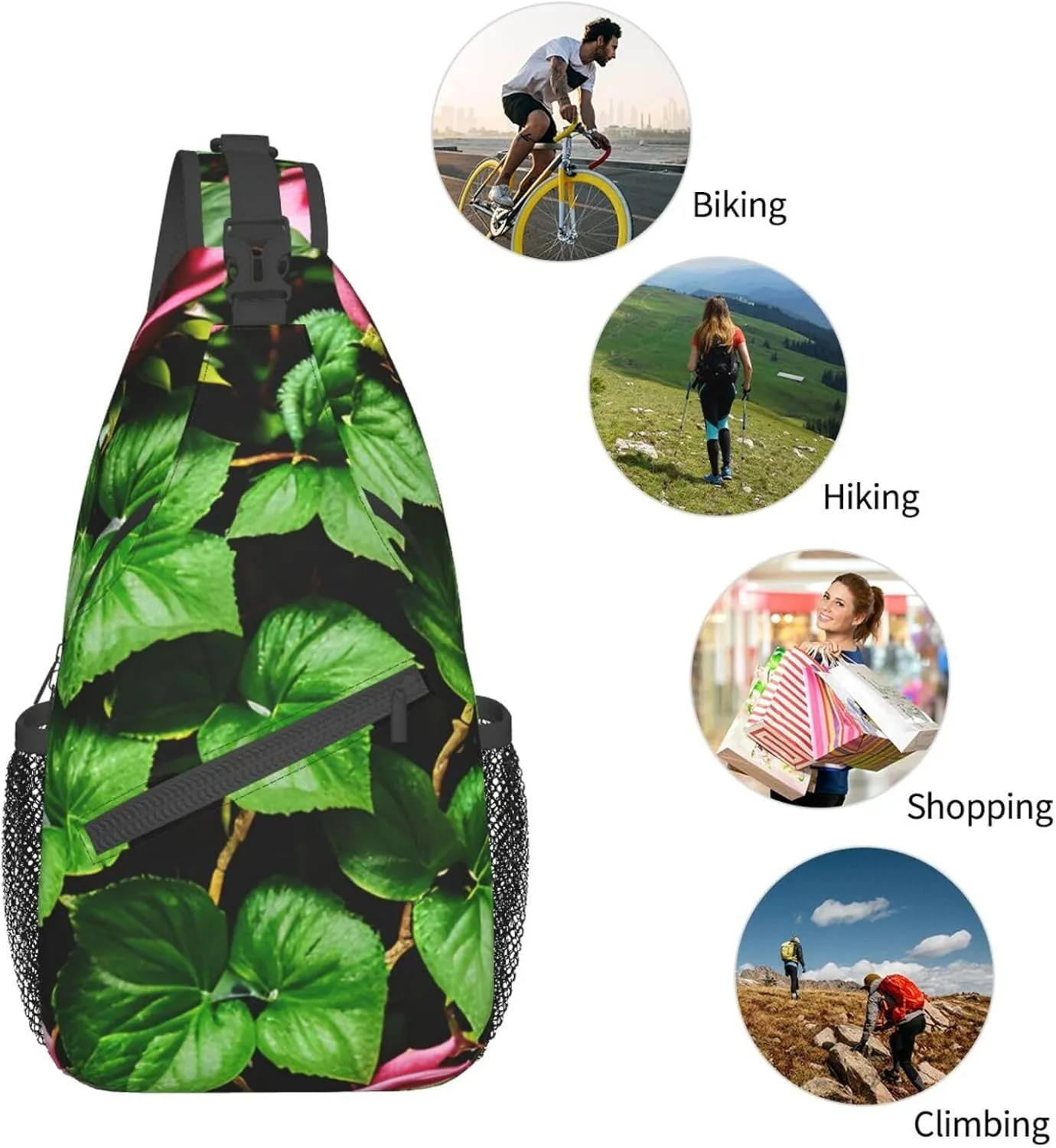 GeRRiT Purple Rose And Skull Print Small Backpack Sling Bag For Women Men, Chest Bag Daypack Crossbody For Travel Sport