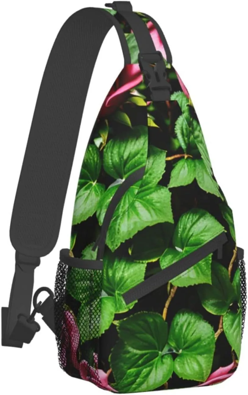 GeRRiT Purple Rose And Skull Print Small Backpack Sling Bag For Women Men, Chest Bag Daypack Crossbody For Travel Sport