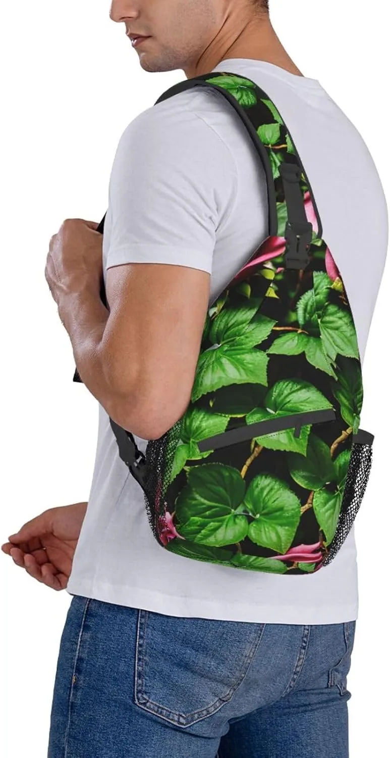 GeRRiT Purple Rose And Skull Print Small Backpack Sling Bag For Women Men, Chest Bag Daypack Crossbody For Travel Sport