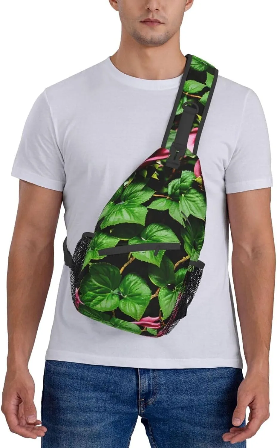 GeRRiT Purple Rose And Skull Print Small Backpack Sling Bag For Women Men, Chest Bag Daypack Crossbody For Travel Sport
