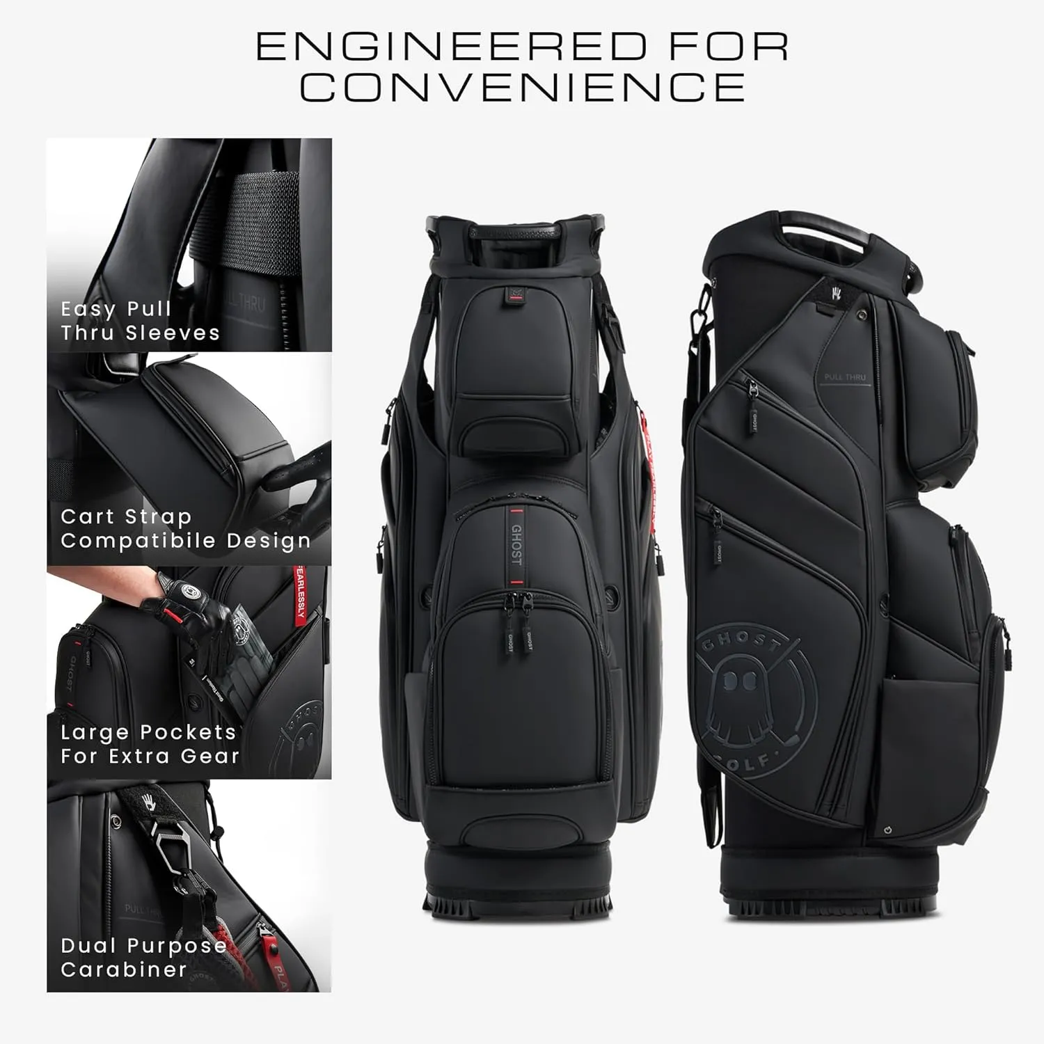 Ghost Golf Cart Bags, GT-14 - Golf Bags for Men & Women, 14-Way Dividers with Premium Materials & Magnetic Pockets - Golf Bag Capacity with 11 External Pockets
