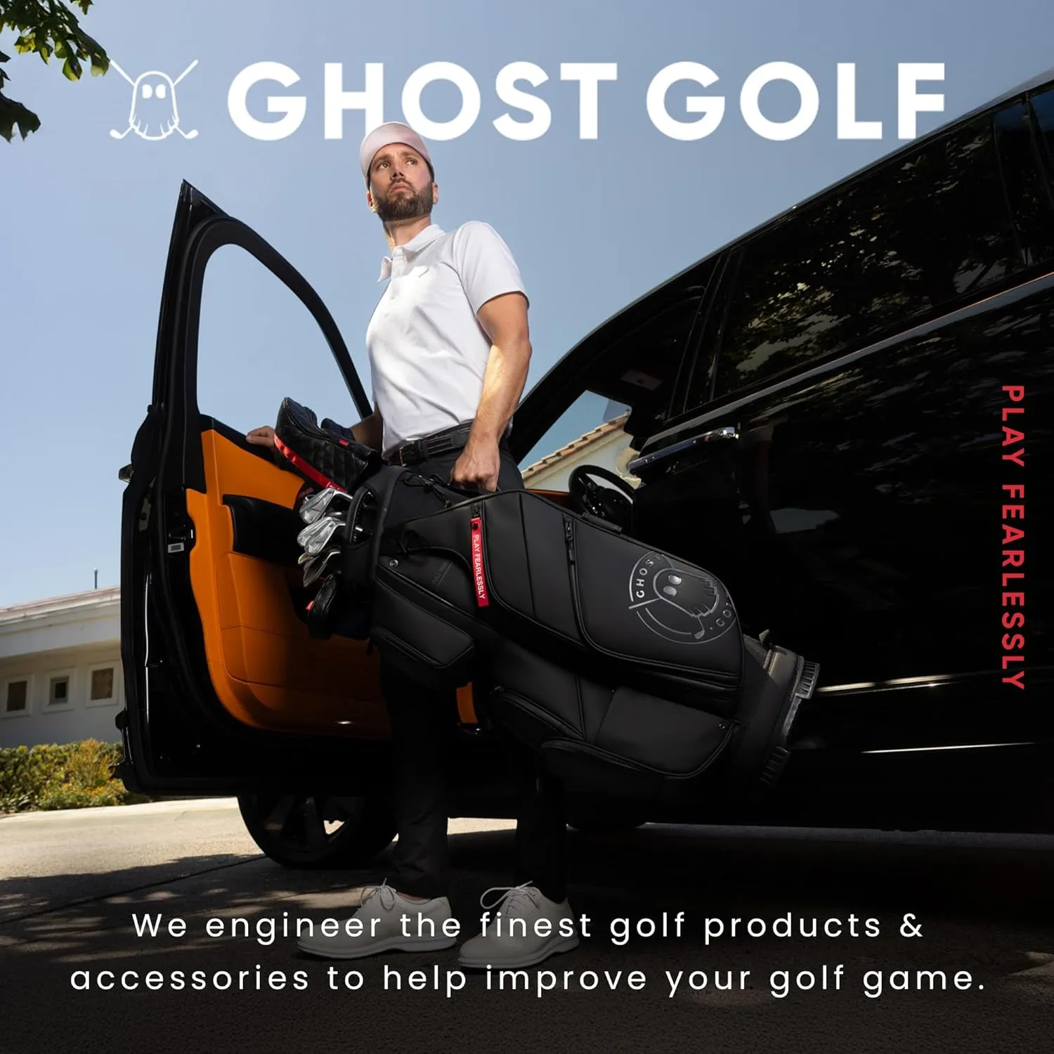 Ghost Golf Cart Bags, GT-14 - Golf Bags for Men & Women, 14-Way Dividers with Premium Materials & Magnetic Pockets - Golf Bag Capacity with 11 External Pockets