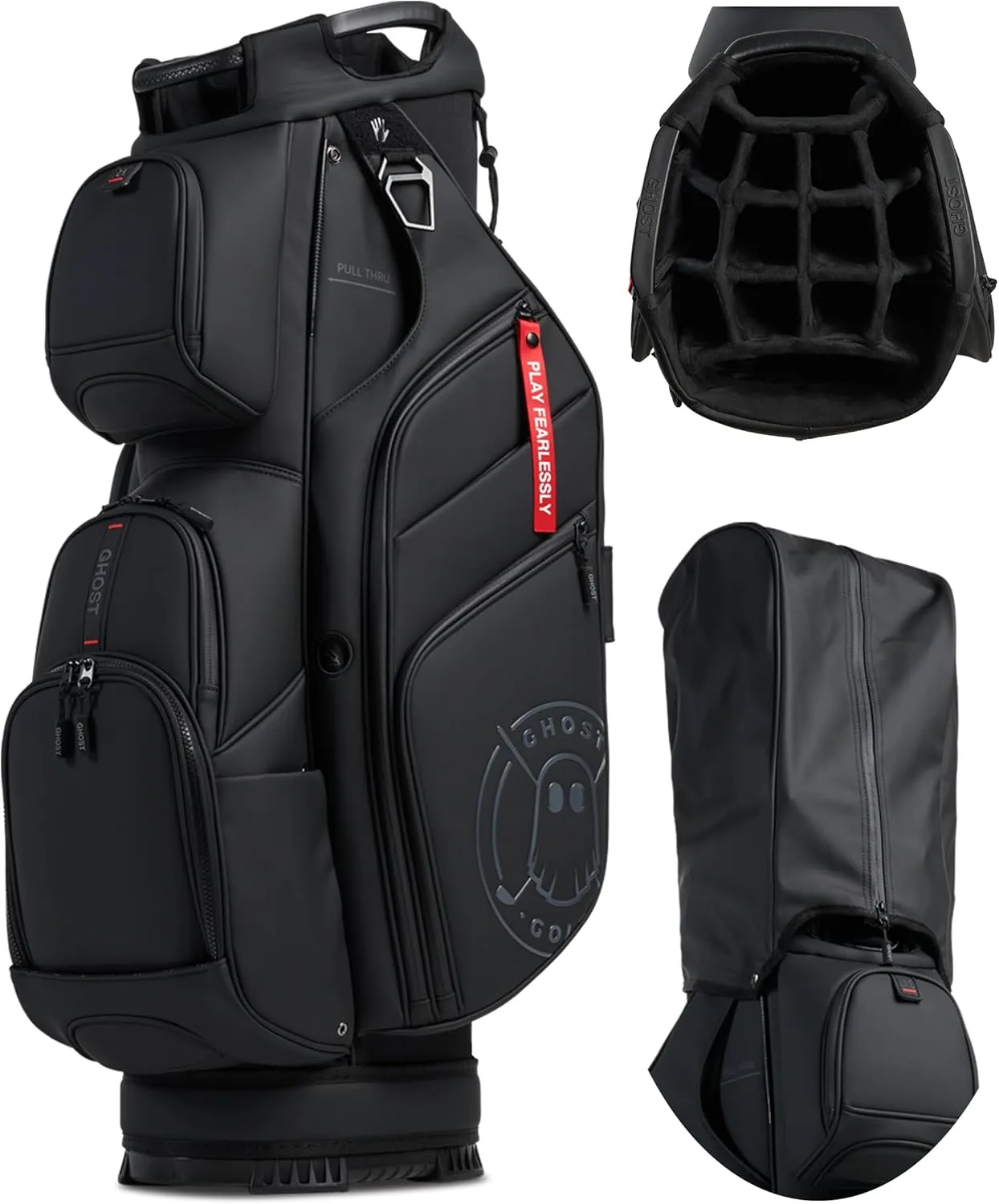 Ghost Golf Cart Bags, GT-14 - Golf Bags for Men & Women, 14-Way Dividers with Premium Materials & Magnetic Pockets - Golf Bag Capacity with 11 External Pockets