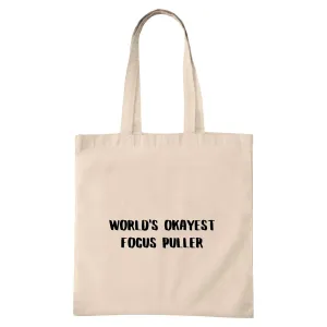 Gift for Filmmaker Photography Crew Cinematography Worlds Okayest Natural White Multicolor Canvas Tote Bag