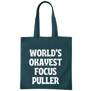 Gift for Focus Puller Cinematographer Filmmaker Camera Crew Unique Worlds Okayest Navy Black Multicolor Canvas Tote Bag
