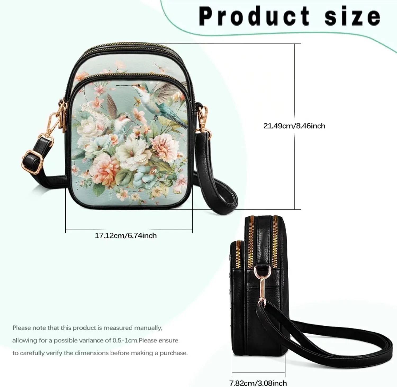 GIFTPUZZ Leather Crossbody Bags for Women Ladies Sling Handbags Medium Cross body Purses Handbags Soft