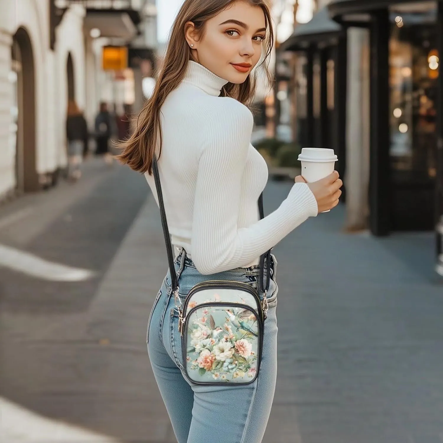 GIFTPUZZ Leather Crossbody Bags for Women Ladies Sling Handbags Medium Cross body Purses Handbags Soft