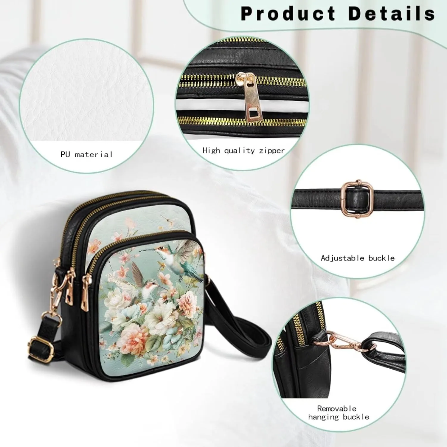 GIFTPUZZ Leather Crossbody Bags for Women Ladies Sling Handbags Medium Cross body Purses Handbags Soft