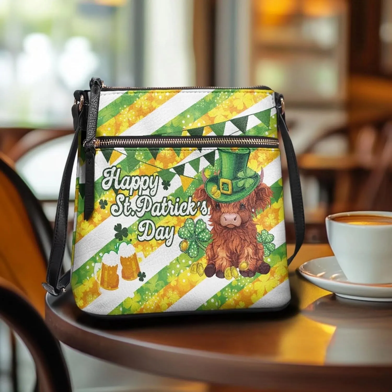 GIFTPUZZ Leather Shoulder Bag Ladies Waterproof Handbags Women Crossbody Bag for Travel Party and Work