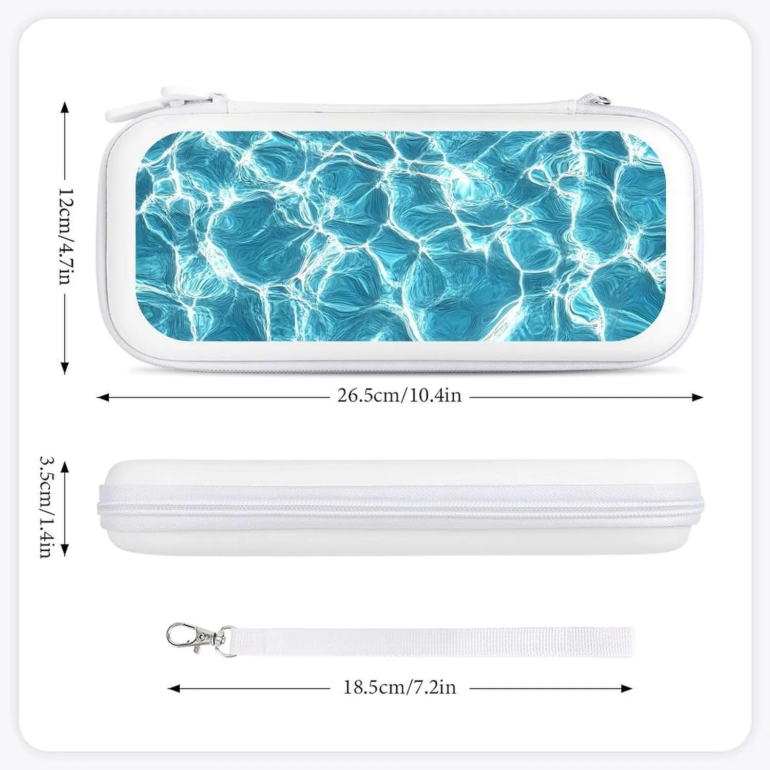 Glass Sea Water Compatible with Switch Carrying Case Hard Travel Game Bag Pouch with 15 Games Accessories