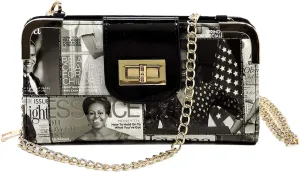 Glossy magazine cover collage cross body handbags purses clutches and wallets Michelle Obama bags (Wallet 6)
