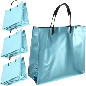 Glossy Reusable Shopping Tote Bags Pvc Tote Bag 4pcs Female Handbag Grocery Party
