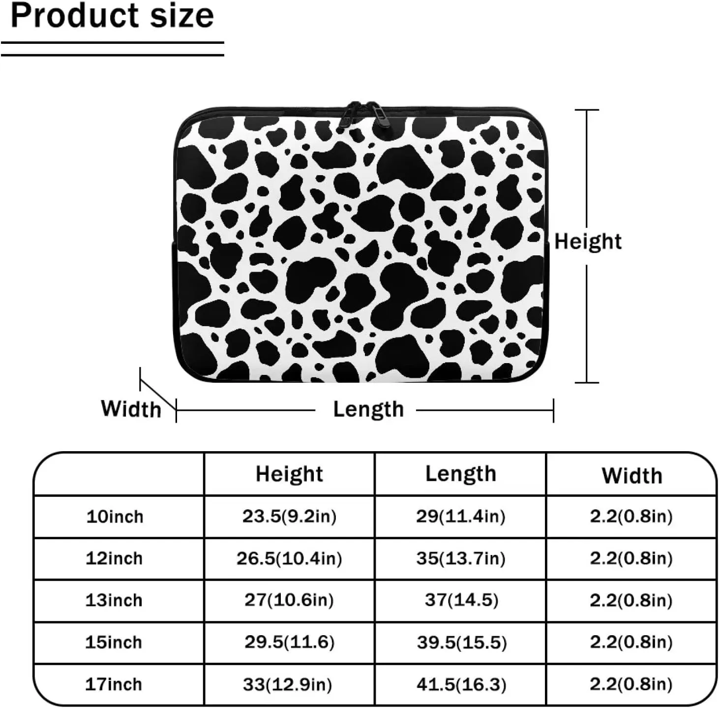 Gomyblomy Cow Print 15 Inch Durable Computer Bag, Portable Waterproof Laptop Case, Lightweight Shockproof Briefcase, Computer Decoration for Men & Women