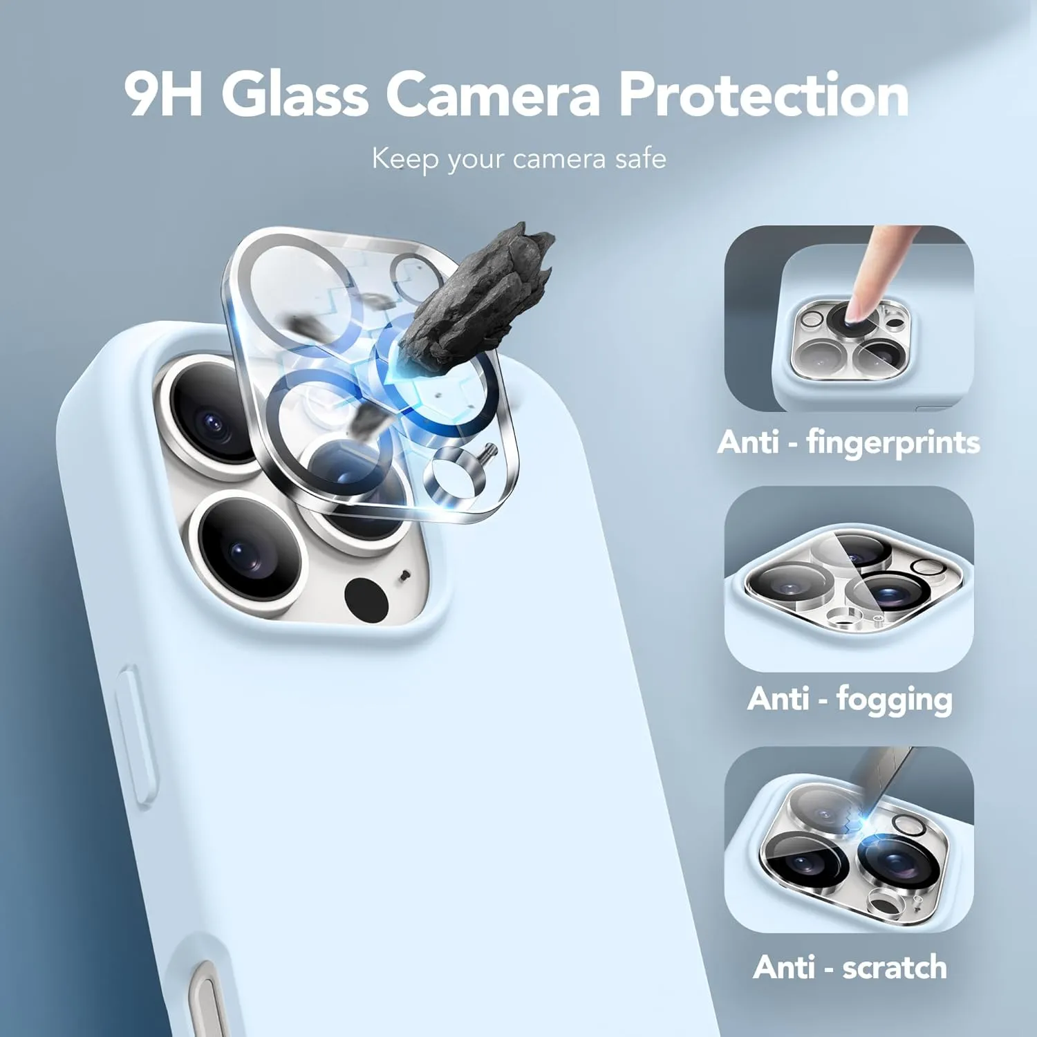 GONEZ Magnetic for iPhone 16 Pro Case, Compatible with MagSafe, [Screen Protector   Camera Lens Protector], Silicone Shockproof Anti-Scratch Protective Phone Case 6.3 inch, Blue