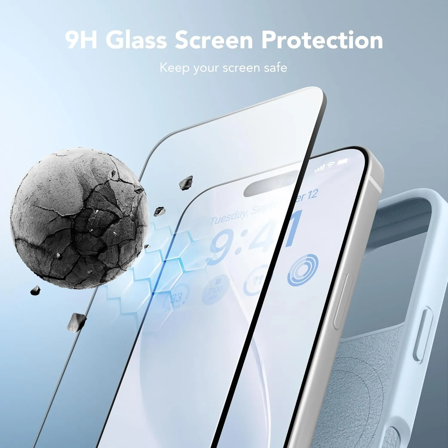 GONEZ Magnetic for iPhone 16 Pro Case, Compatible with MagSafe, [Screen Protector   Camera Lens Protector], Silicone Shockproof Anti-Scratch Protective Phone Case 6.3 inch, Blue